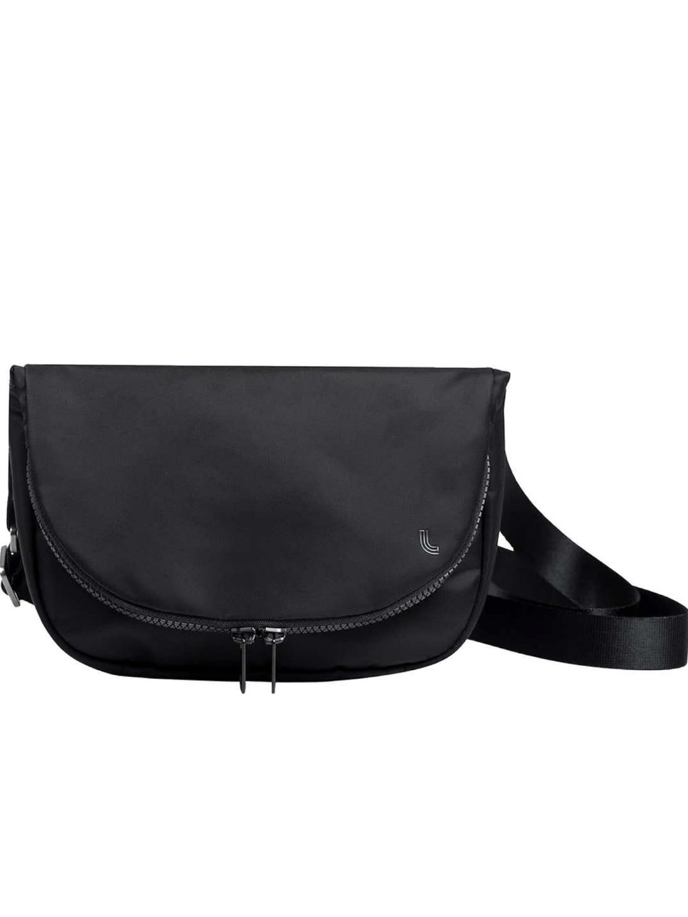 Women’s pole Black Crossbody Bag - Minimal Nylon Sling